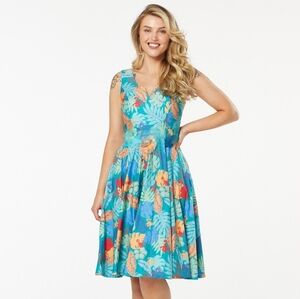 Timeless London Swinging Monkeys Dress Leaves Floral Retro Modcloth Eclectic 12